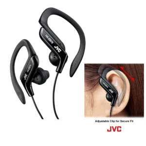 JVC HA EB75 Sports Ear Clip Earphones – Adjustable Lightweight Wired In Ear Headphones with 3.5mm Jack