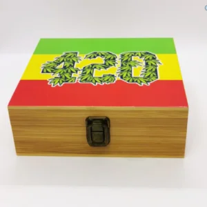 Reggae Flag 420 Snuff Wooden Box – Large Wooden Tobacco