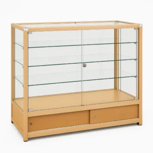 Premium Glass Counter with LED Lights, Locks, and Spotlights