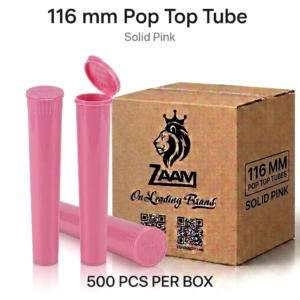 116mm solid pink pop tops storage container