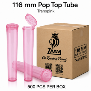 Transparent pink pop tops storage container
