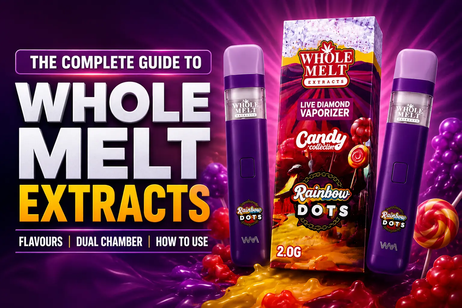Whole Melt Extracts has built a strong name through bold packaging and a wide flavour range, and the dual chamber design is a genuine step up from a basic single-cart vape