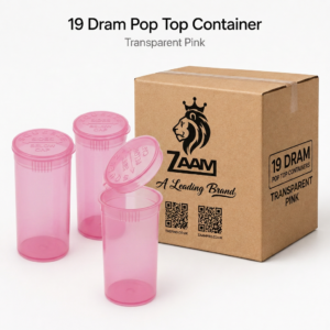 Transparent-Pink 19 Dram Pop Top Containers 225 Pcs