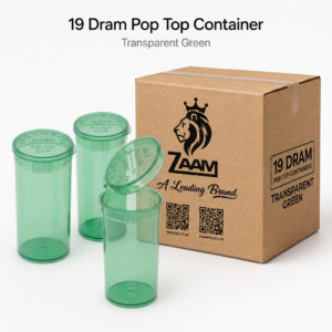 Transparent-Green 19 Dram Pop Top Containers 225 Pcs