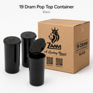 Black 19 Dram Pop Top Containers 225 Pcs – Squeeze-to-Open PP Plastic Storage Tubes