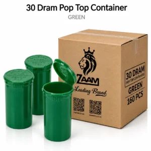 Green 30 Drams Pop top storage containers