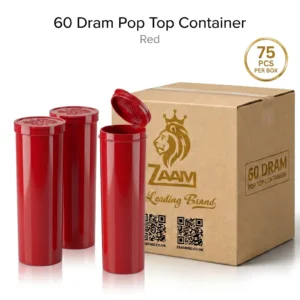 Red 60 Drams Pop top Containers