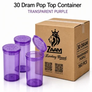 transparent 30 drams pop top containers