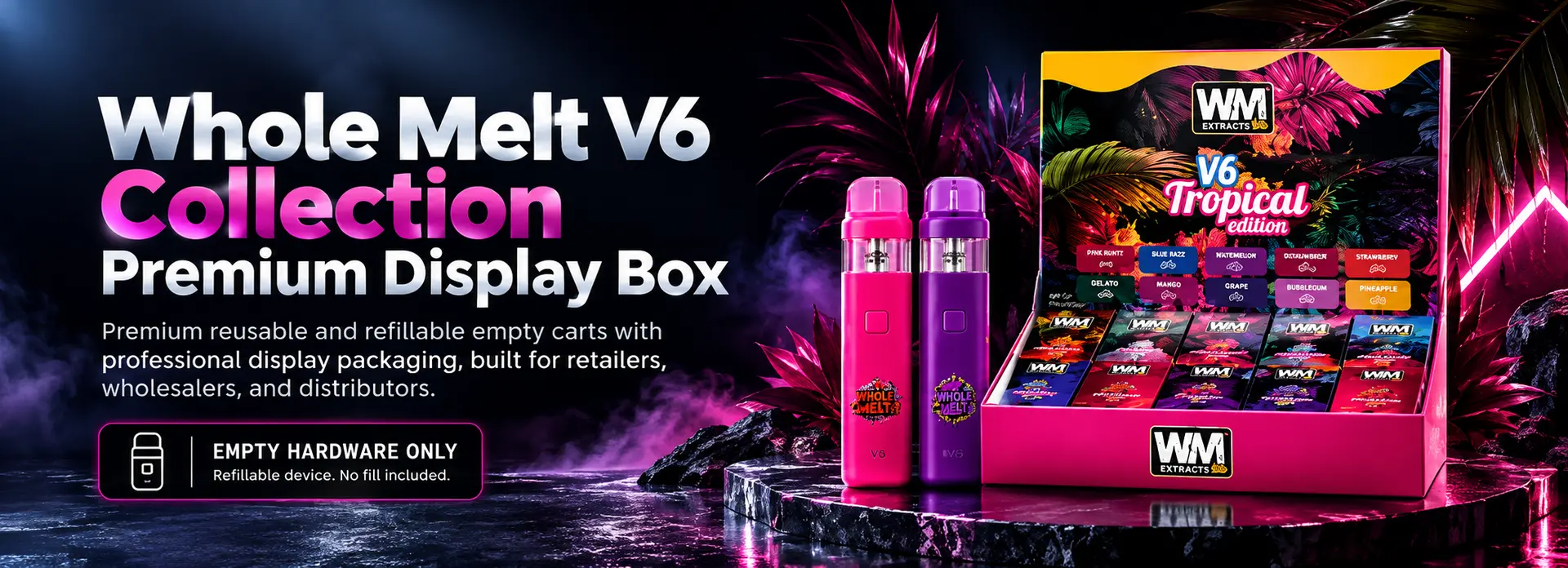 Whole Melt V6 collection empty vape carts